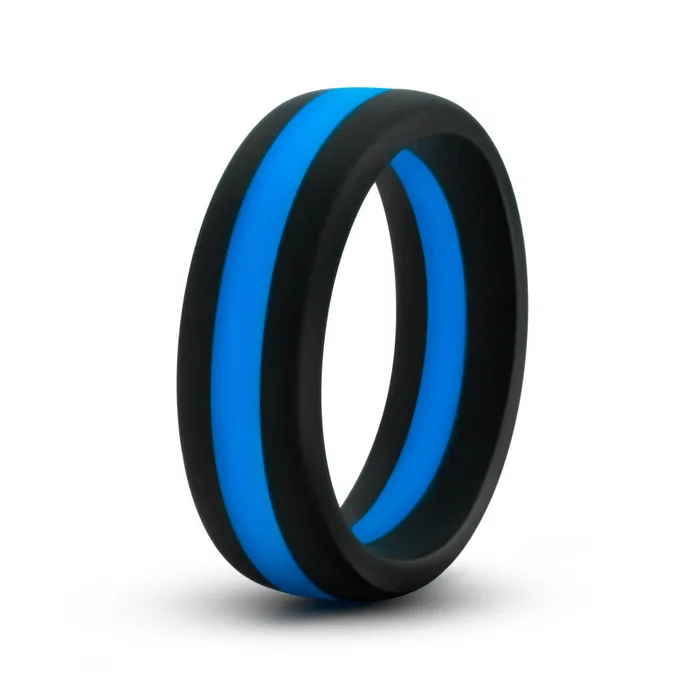 Male Sex Toys Blush Performance By Blush Pro Blue Black Penis Ring Made with Puria Silicone