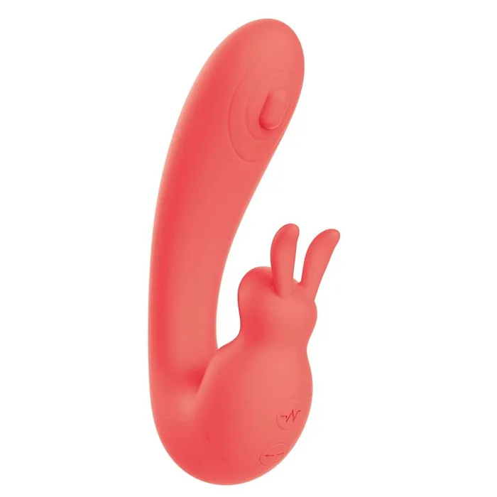 Nasstoys Female Sex Toys Blaze Bunny Thumper Vibe Coral Dual Stimulator with Fluttery Ears Thumper Pad