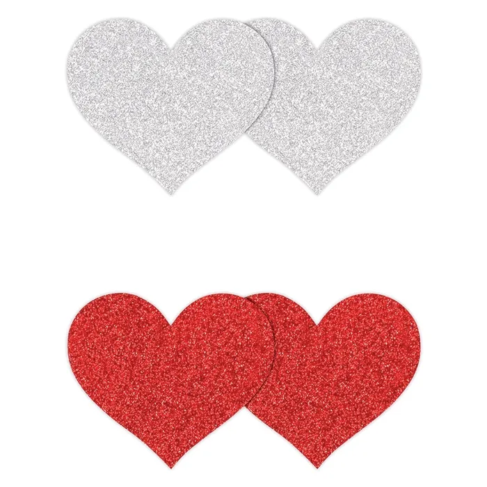 NS NOVELTIES Pretty Pasties Glitter HeartsRedSilv Vibrators NS NOVELTIES Pretty Pasties Glitter HeartsRedSilv Vibrators