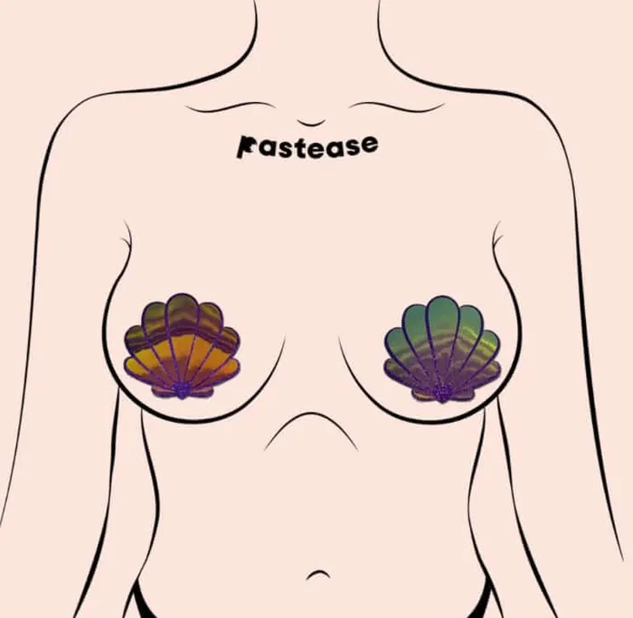 Pastease Vibrators Pastease Opalescent Purple Gold Seashell Pasties MermaidInspired Beachwear Accessory Pastease Vibrators Pastease Opalescent Purple Gold Seashell Pasties MermaidInspired Beachwear Accessory