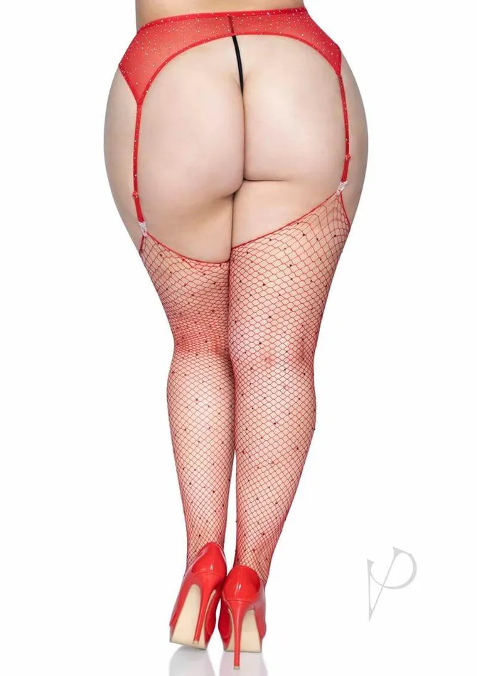 Rhinestone Fishnet Stockings 1x2x Red Leg Avenue Inc Vibrators
