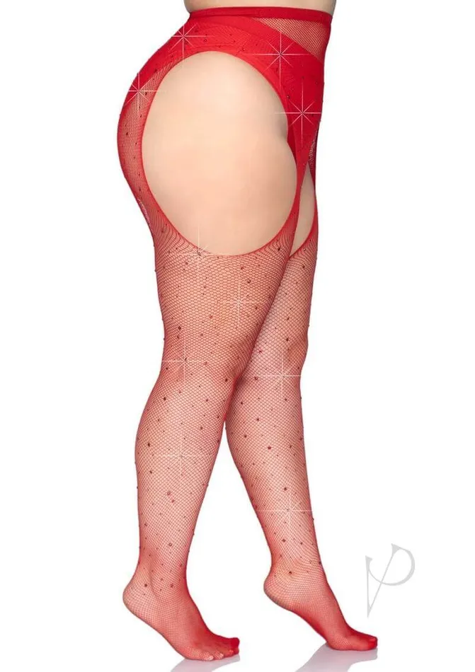 Rhinestone Fishnet Stockings 1x2x Red Leg Avenue Inc Vibrators