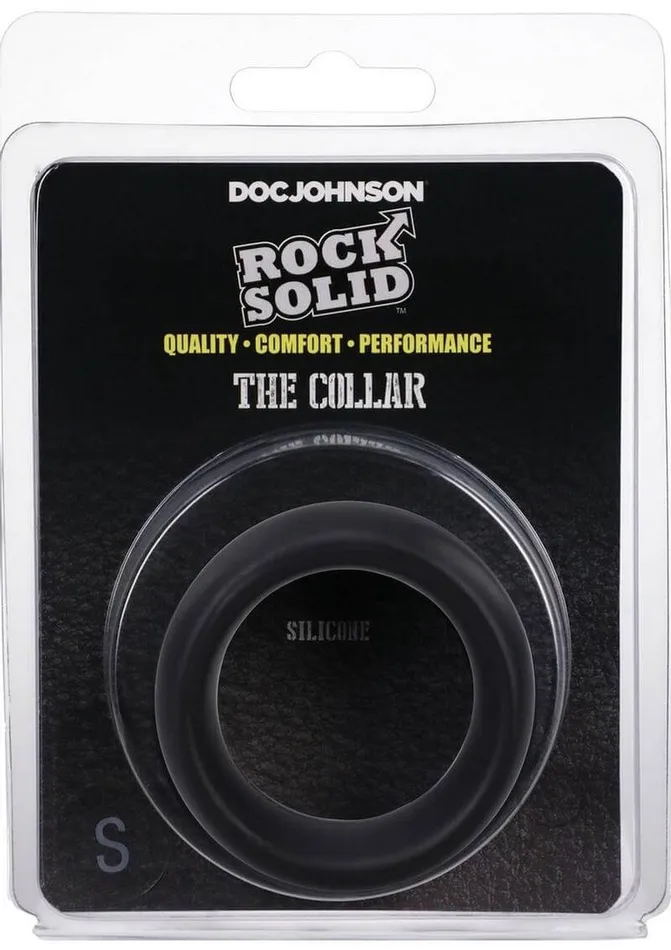 Rock Solid The Silicone Collar Small Black Cock Ring Doc Johnson Enterprises Male Sex Toys
