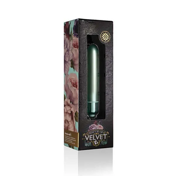 Rocks Off Vibrators Touch of Velvet Peacock Petals Bullet Vibrator 354Inch Precision Stimulation 10 Functions