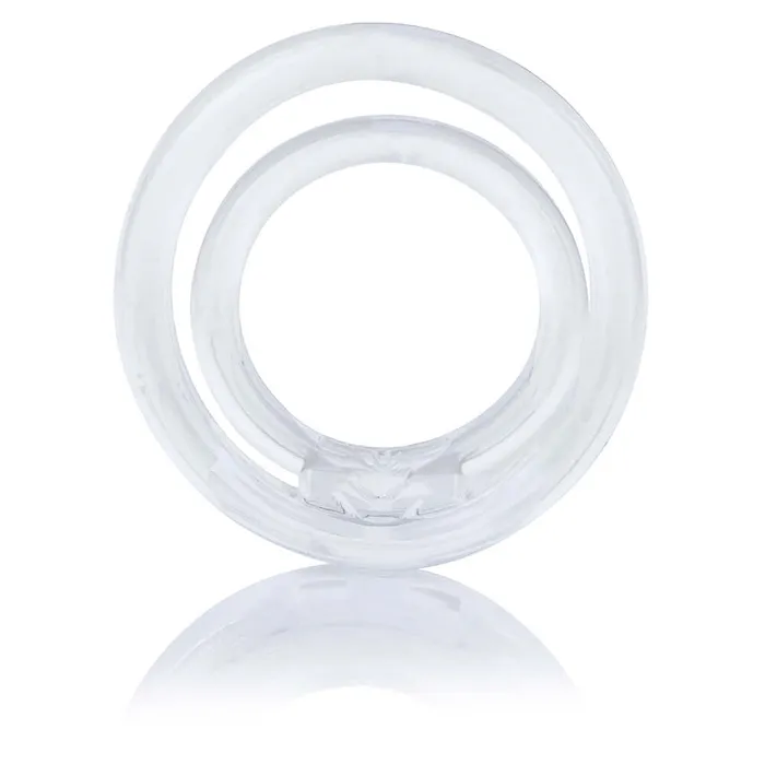 Screaming O Male Sex Toys Screaming O Ring O2 Clear Double Erection Ring with Testicle Support