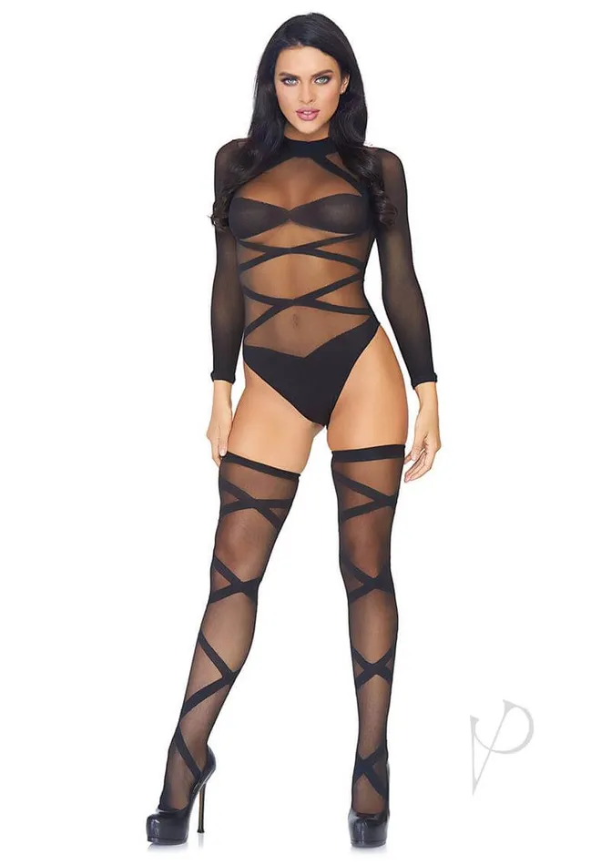 Sheer Cc Bodysuit Wthighhigh Os Blk 2pc Leg Avenue Inc Vibrators