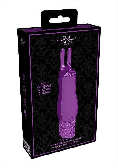 SHOTS AMERICA Royal Gems Elegance Purple Rechargeable Silicone Bullet Vibrator Female Sex Toys