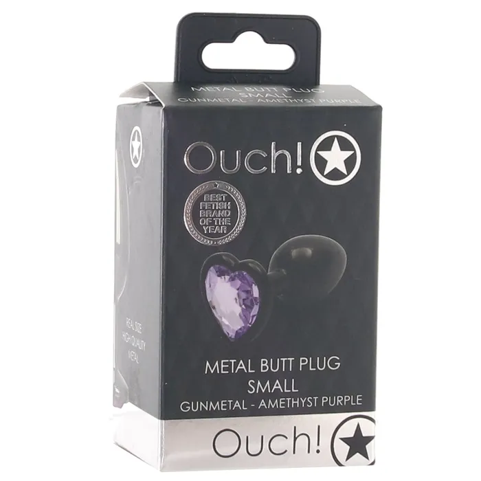 Shots Toys Anal Ouch Purple Heart Gem Plug in Small Shots Toys Anal Ouch Purple Heart Gem Plug in Small