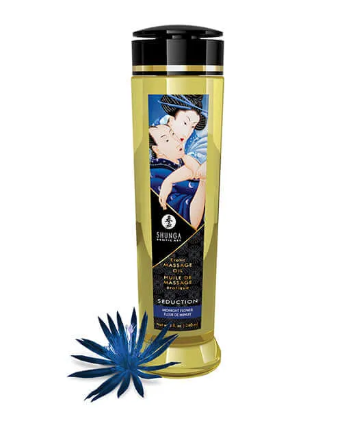 Shunga Couples Massage Oil Asian Midnight Flower Seduction 8 Oz from Shunga