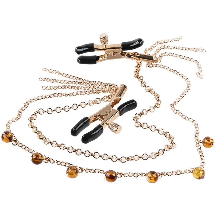 Sincerely Amber Chained Nipple Clamps Sportsheets Nipple Clitoral Toys Sincerely Amber Chained Nipple Clamps Sportsheets Nipple Clitoral Toys