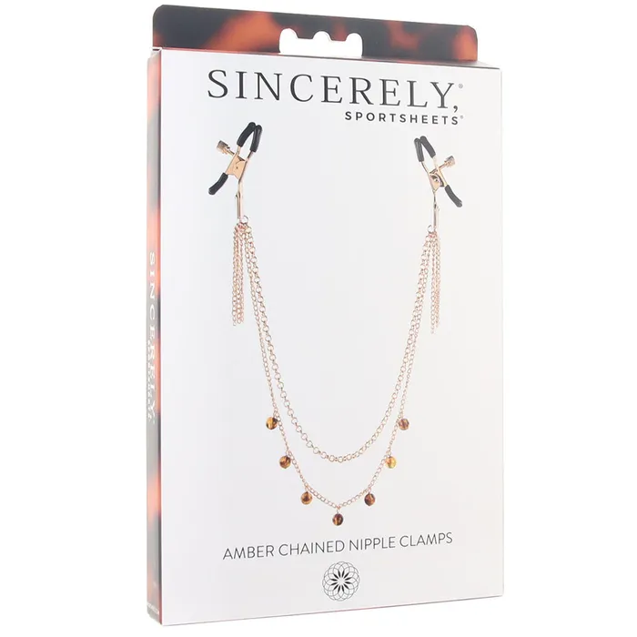Sincerely Amber Chained Nipple Clamps Sportsheets Nipple Clitoral Toys Sincerely Amber Chained Nipple Clamps Sportsheets Nipple Clitoral Toys