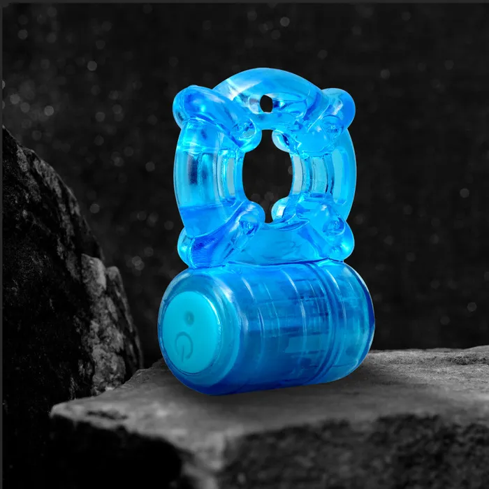 Stay Hard By Blush Blue 5Function Rechargeable Vibrating Penis Ring Blush Male Sex Toys