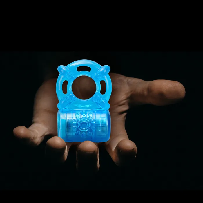 Stay Hard By Blush Blue 5Function Rechargeable Vibrating Penis Ring Blush Male Sex Toys