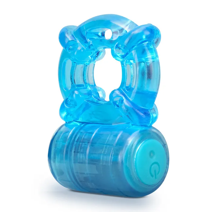 Stay Hard By Blush Blue 5Function Rechargeable Vibrating Penis Ring Blush Male Sex Toys