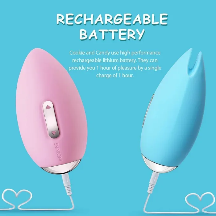 SVAKOM Candy 3function Rechargeable Silicone Massager with Moving Lips Pale Blue SVAKOM Female Sex Toys