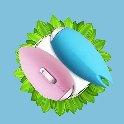 SVAKOM Candy 3function Rechargeable Silicone Massager with Moving Lips Pale Blue SVAKOM Female Sex Toys