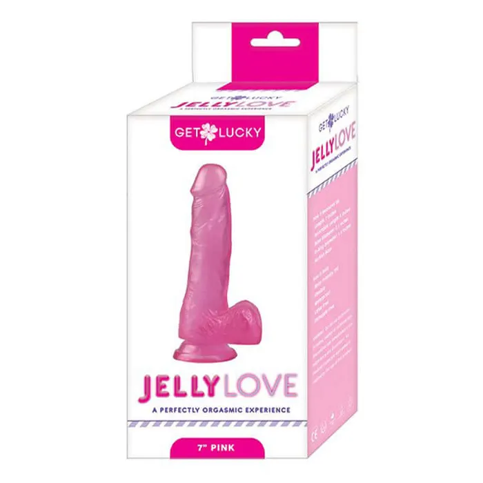 Thank Me Now Dildos Shibari Get Lucky 7Inch Jelly Love Dildo Pink Realistic Feel Suction Cup Base Thank Me Now Dildos Shibari Get Lucky 7Inch Jelly Love Dildo Pink Realistic Feel Suction Cup Base