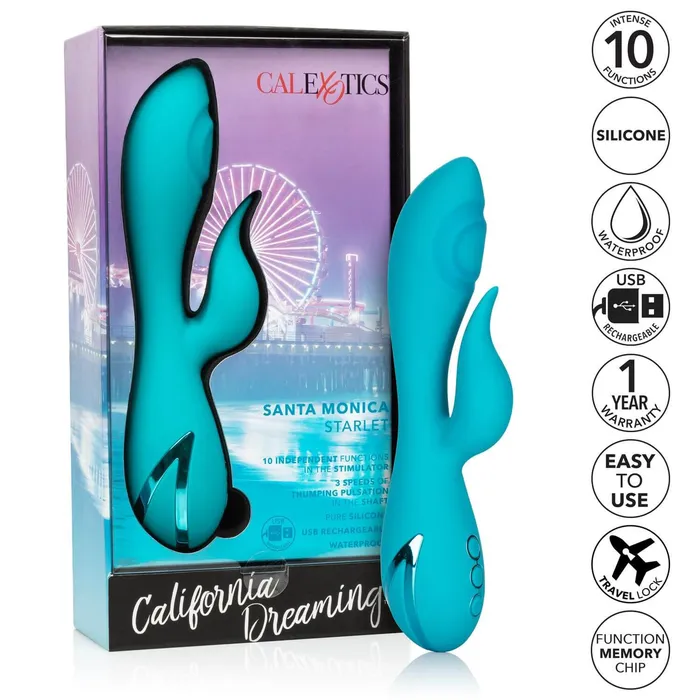 Vibrators California Exotic Novelties California Dreaming Santa Monica Starlet Blue Rabbit Style Vibrator