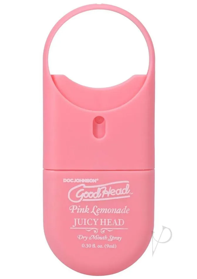 Vibrators Doc Johnson Enterprises GoodHead Juicy Head Dry Mouth Spray ToGo Pink Lemonade 030 oz