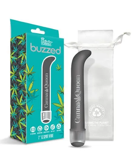 Vibrators Global Novelties Prints Charming Buzzed 7 inches GSpot Vibe Canna Queen Gray
