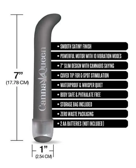 Vibrators Global Novelties Prints Charming Buzzed 7 inches GSpot Vibe Canna Queen Gray