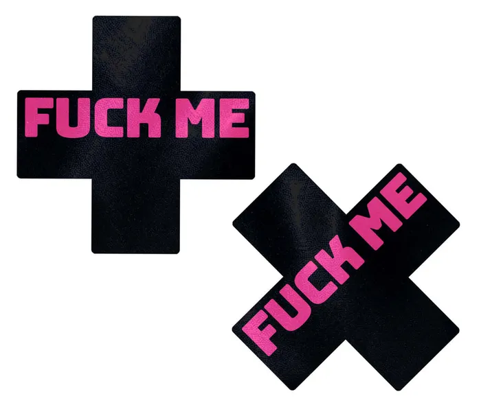 Vibrators Plus X Liquid Black Cross with Pink Fck Me Nipple Pasties by Pastease Bold Statements for Daring Moments Pastease Vibrators Plus X Liquid Black Cross with Pink Fck Me Nipple Pasties by Pastease Bold Statements for Daring Moments Pastease