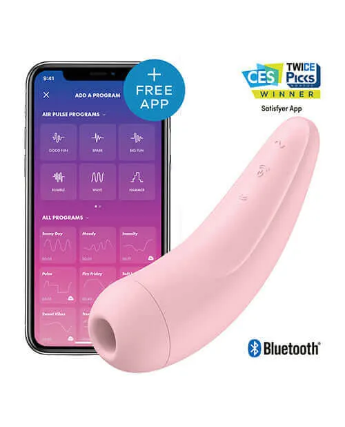 Vibrators Satisfyer Satisfyer Curvy 2 Pink Vibrator with App Pressure Wave Stimulation Vibration Programs and App Control
