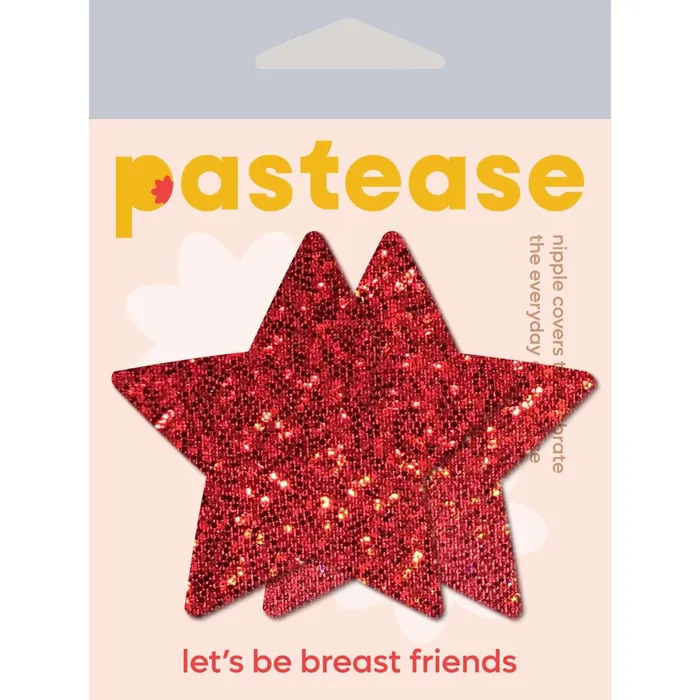 Vibrators Unleash Your Inner Rockstar with Pastease Glitter Red Nipple Pasties Pastease