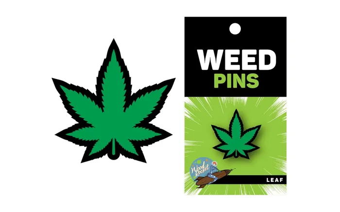 Vibrators Wood Rocket Green Maijuana Leaf Pin