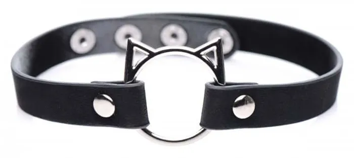 XR Brands Anal Master Series Kinky Kitty Ring Slim Choker Black