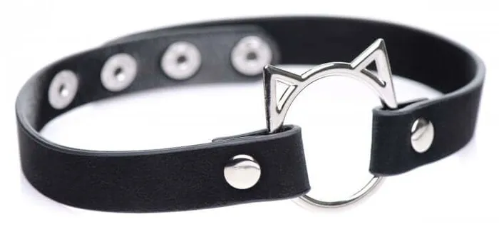 XR Brands Anal Master Series Kinky Kitty Ring Slim Choker Black