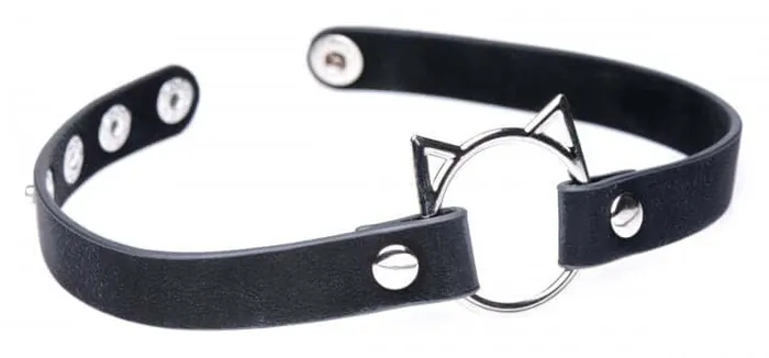 XR Brands Anal Master Series Kinky Kitty Ring Slim Choker Black