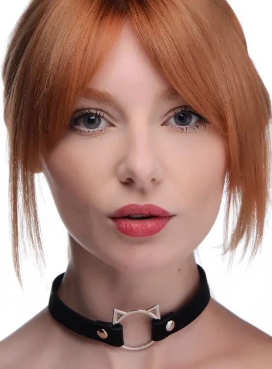 XR Brands Anal Master Series Kinky Kitty Ring Slim Choker Black