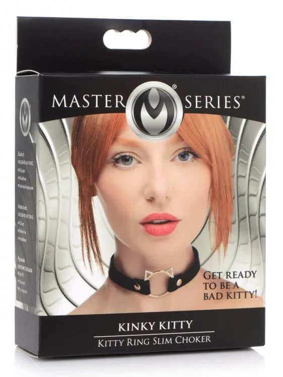 XR Brands Anal Master Series Kinky Kitty Ring Slim Choker Black