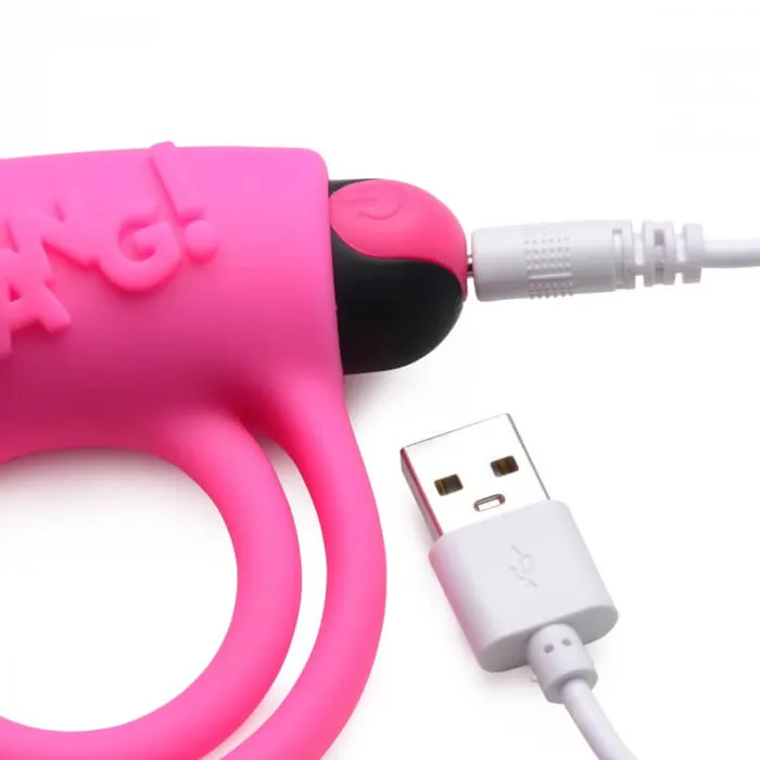 XR Brands Bang Silicone Cock Ring and Bullet with Remote Control Pink Male Sex Toys