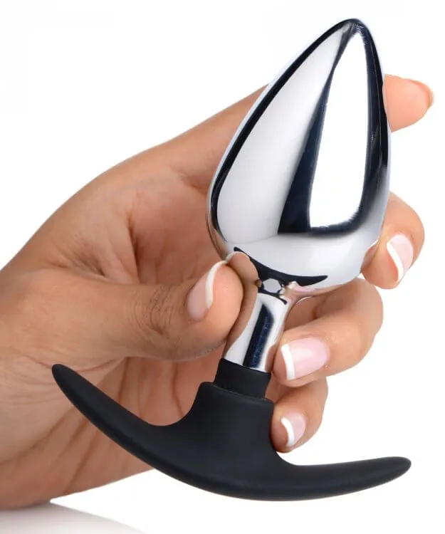 XR Brands Experience Sensational Weight and Pleasure with the Master Series Dark Invader Metal and Silicone Anal Plug Male Sex Toys XR Brands Experience Sensational Weight and Pleasure with the Master Series Dark Invader Metal and Silicone Anal Plug Male Sex Toys