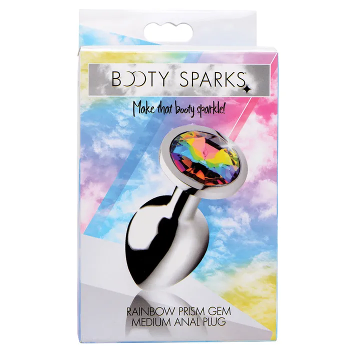 XR Brands Male Sex Toys Booty Sparks Rainbow Prism Gem Anal PlugMedium