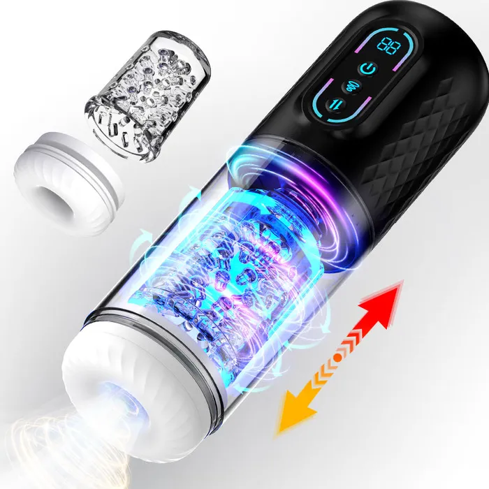 2024 April new 3 in 1 9 Rotating Thrusting Sucking Male Masturbator Cup for man Hgod Male Sex Toys