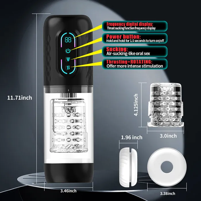 2024 April new 3 in 1 9 Rotating Thrusting Sucking Male Masturbator Cup for man Hgod Male Sex Toys