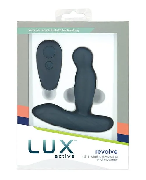 Anal BMS Enterprises Lux Active Revolve 45 Rotating Vibrating Anal Massager Dark Blue
