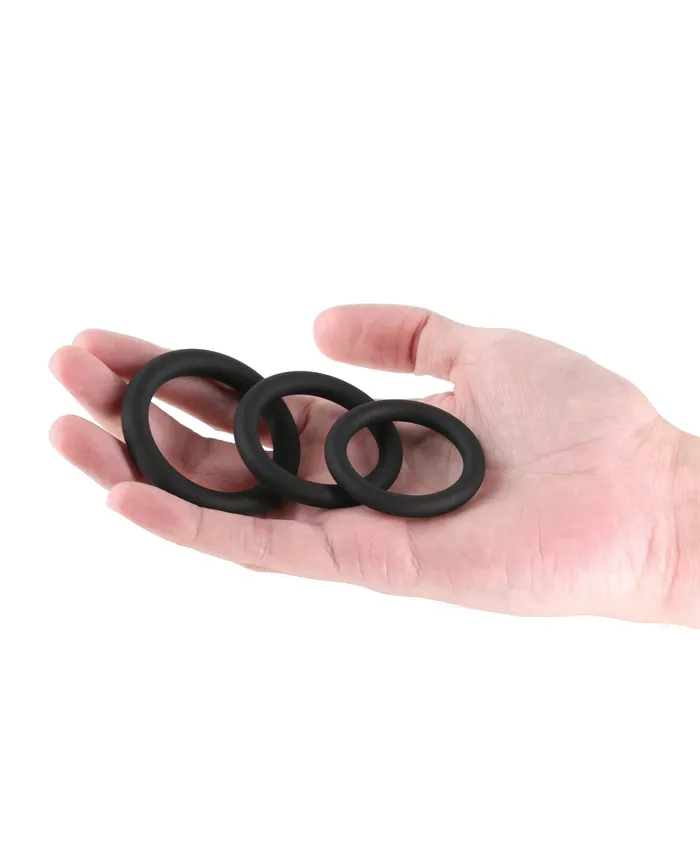 Anal NS Novelties Renegade Slim Cock Rings Black 3 pc Set Anal NS Novelties Renegade Slim Cock Rings Black 3 pc Set