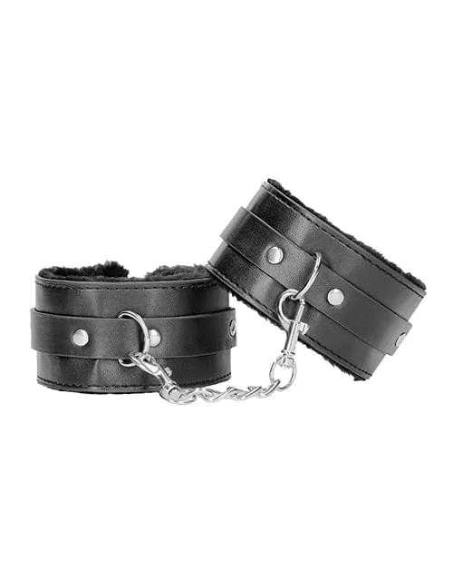Anal Shots America Shots Ouch Black White Plush Bonded Leather Ankle Cuffs Black Anal Shots America Shots Ouch Black White Plush Bonded Leather Ankle Cuffs Black