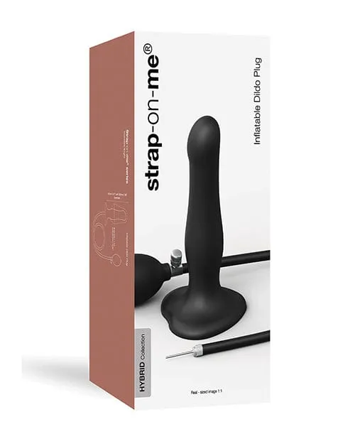 Anal Strap On Me Inflatable Dildo Plug Black Strap On Me
