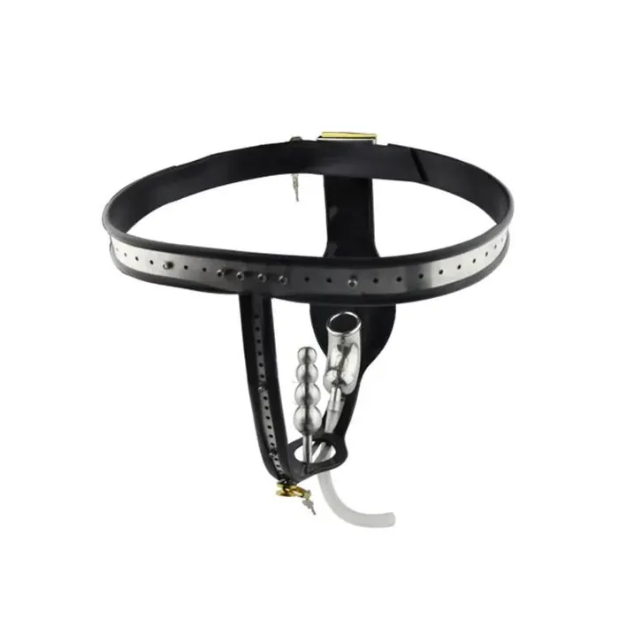 Black Emperor Anal Black Emperor Stainless Steel T Type Male Chastity Belt Device Anal Plug