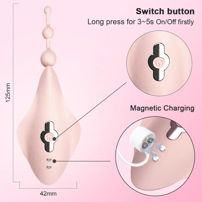 Butterfly Clit and G Spot Vibrator with Anal Beads for Panties W8 Touch Honey Female Sex Toys
