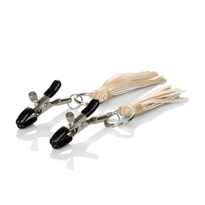 CalExotics Couples Nipple Play Playful Tassels Nipple Clamps Gold