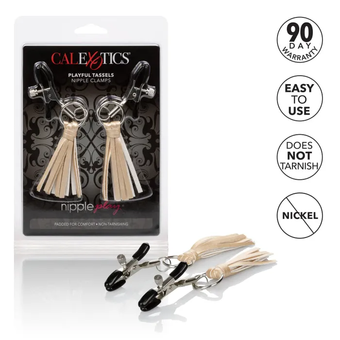 CalExotics Couples Nipple Play Playful Tassels Nipple Clamps Gold CalExotics Couples Nipple Play Playful Tassels Nipple Clamps Gold