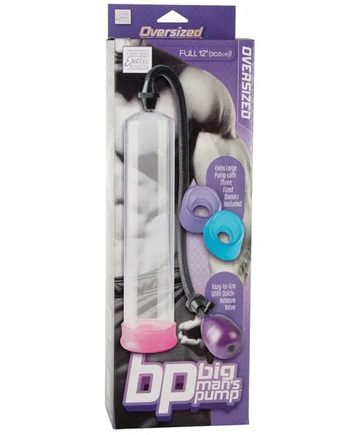 CalExotics Female Sex Toys Big Mans Pump 12 with 3 Sized Sleeves Clear