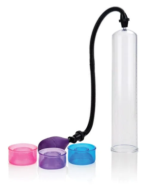 CalExotics Female Sex Toys Big Mans Pump 12 with 3 Sized Sleeves Clear CalExotics Female Sex Toys Big Mans Pump 12 with 3 Sized Sleeves Clear