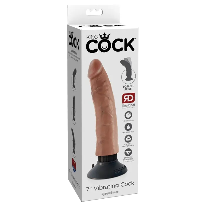 Dildos Pipedream King Cock 7 Vibrating Cock Tan